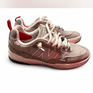 New Balance Gray and Red Athletic Shoes